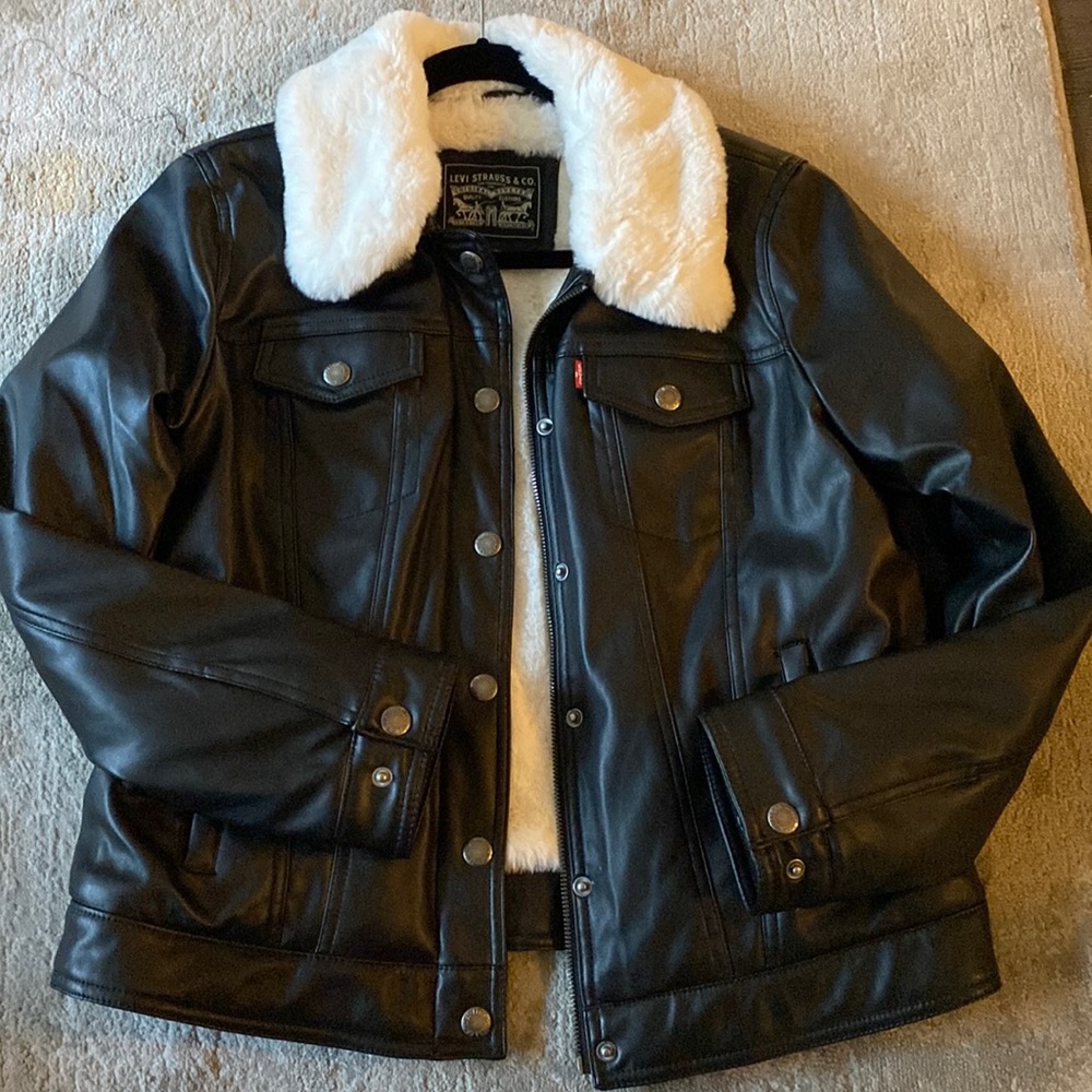 Faux Fur Leather Jacket